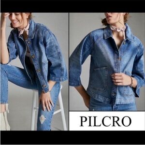 NWT Pilot & The Letterpress Bell Sleeved Denim Jacket size s